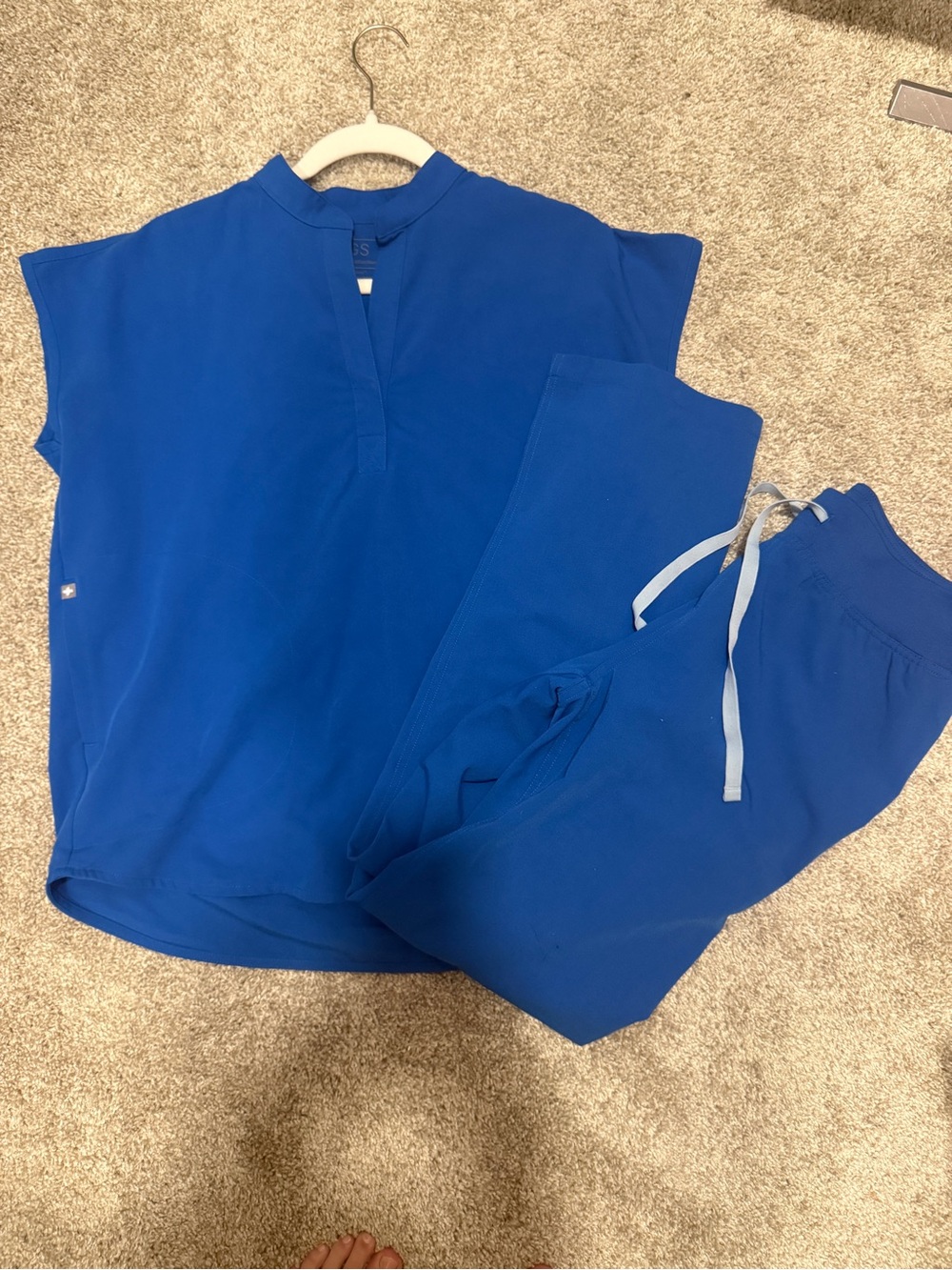 Figs Women's Royal Blue Scrub Top and Jogger Set